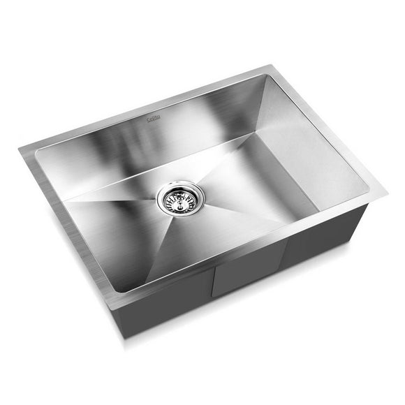 NNEDSZ Stainless Steel Kitchen Sink 600X450MM Under/Topmount Sinks Laundry Bowl Silver