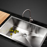 NNEDSZ Stainless Steel Kitchen Sink 700X450MM Under/Topmount Sinks Laundry Bowl Silver