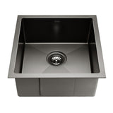 NNEDSZ 44cm x 44cm Stainless Steel Kitchen Sink Under/Top/Flush Mount Black