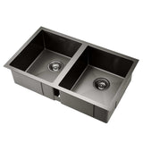 NNEDSZ 77cm x 45cm Stainless Steel Kitchen Sink Under/Top/Flush Mount Black