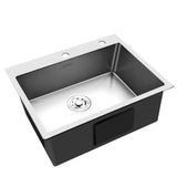 NNEDSZ 68cm x 45cm Stainless Steel Kitchen Sink Flush/Drop-in Mount Silver