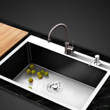 NNEDSZ 68cm x 45cm Stainless Steel Kitchen Sink Flush/Drop-in Mount Silver