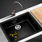 NNEDSZ Stone Kitchen Sink 460X410MM Granite Under/Topmount Basin Bowl Laundry Black