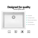 NNEDSZ Stone Kitchen Sink 610X470MM Granite Under/Topmount Basin Bowl Laundry White