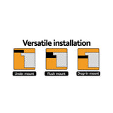 NNEDSZ Stone Kitchen Sink 610X470MM Granite Under/Topmount Basin Bowl Laundry White