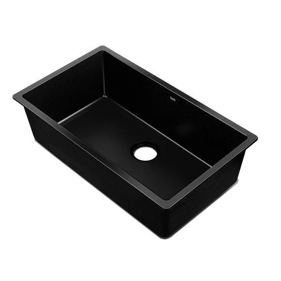 NNEDSZ Stone Kitchen Sink 790X450MM Granite Under/Topmount Basin Bowl Laundry Black