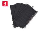 NNEKGE Ayra Fringed Charcoal Napkin (4 Pack)