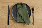 NNEKGE Ayra Fringed Olive Napkin (4 Pack)