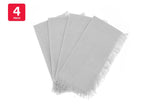 NNEKGE Ayra Fringed Silver Napkin (4 Pack)