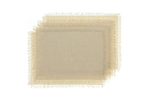 NNEKGE Ayra Fringed Almond Placemat (4 Pack)