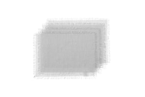 NNEKGE Ayra Fringed Silver Placemat (4 Pack)