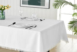NNEKG Ayra Fringed Beige Rectangle Table Cloth (150 x 300cm)