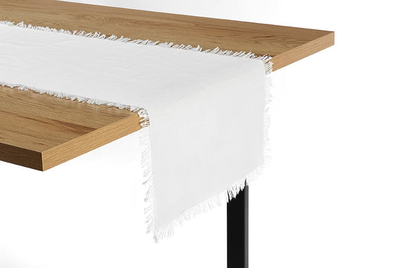 NNEKGE Ayra Fringed Beige Table Runner (35 x 180cm)