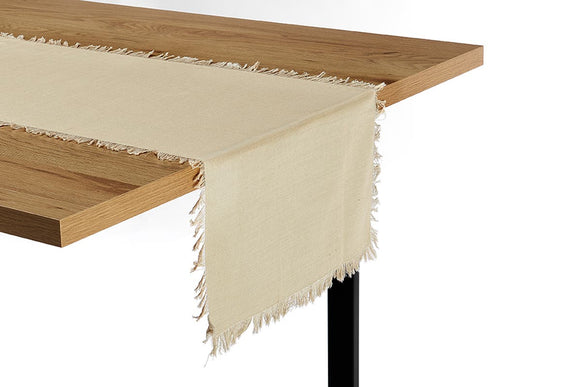 NNEKGE Ayra Fringed Almond Table Runner (35 x 180cm)