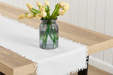 NNEKGE Ayra Fringed Almond Table Runner (35 x 180cm)