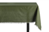 NNEKG Ayra Fringed Olive Rectangle Table Cloth (150 x 300cm)