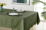 NNEKG Ayra Fringed Olive Rectangle Table Cloth (150 x 300cm)