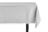 NNEKG Ayra Fringed Silver Rectangle Table Cloth (150 x 300cm)