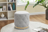 NNEKG Bahrain Button Ottoman (Light Grey)