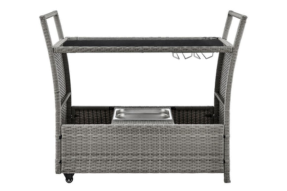 NNEKGE Balmain Outdoor Furniture Bar Cart (Dark Grey)
