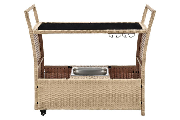 NNEKGE Balmain Outdoor Furniture Bar Cart (Natural)