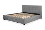 NNEKGE Bed Frame Manarola 3 Drawer Collection (Grey King)