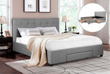 NNEKGE Bed Frame Manarola 3 Drawer Collection (Grey King)