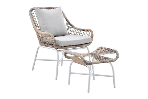 NNEKGE Bilgola Outdoor Armchair with Ottoman
