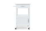 NNEKGE Burnie Stainless Steel Kitchen Trolley (White)