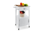 NNEKGE Burnie Stainless Steel Kitchen Trolley (White)