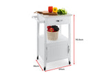 NNEKGE Burnie Stainless Steel Kitchen Trolley (White)