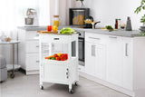 NNEKGE Burnie Stainless Steel Kitchen Trolley (White)