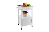 NNEKGE Burnie Stainless Steel Kitchen Trolley (White)