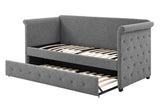 NNEKGE Daybed and Pull Out Trundle (Charcoal)