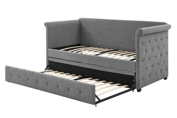 NNEKGE Daybed and Pull Out Trundle (Charcoal)