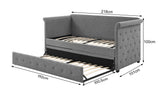 NNEKGE Daybed and Pull Out Trundle (Charcoal)