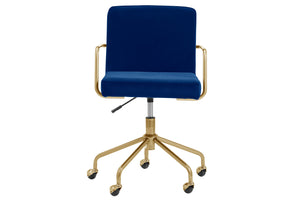 NNEKGE Del Mar Velvet Office Chair (Navy)
