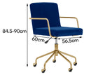 NNEKGE Del Mar Velvet Office Chair (Navy)