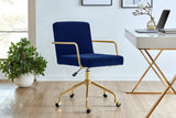 NNEKGE Del Mar Velvet Office Chair (Navy)