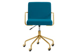 NNEKGE Del Mar Velvet Office Chair (Teal)