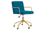 NNEKGE Del Mar Velvet Office Chair (Teal)