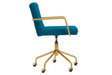 NNEKGE Del Mar Velvet Office Chair (Teal)