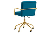 NNEKGE Del Mar Velvet Office Chair (Teal)