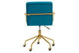 NNEKGE Del Mar Velvet Office Chair (Teal)