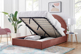 NNEKG Eloise Curved Gas Lift Bed Frame (Single Dusty Rose)