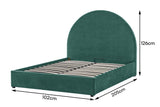 NNEKG Eloise Curved Gas Lift Bed Frame (Single Emerald)