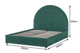 NNEKG Eloise Curved Gas Lift Bed Frame (King Emerald)