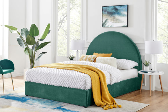 NNEKG Eloise Curved Gas Lift Bed Frame (Single Emerald)