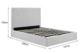 NNEKGE Antalya Gas Lift Bed Frame (Double Light Grey)