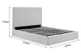 NNEKG Antalya Gas Lift Bed Frame (King Light Grey)